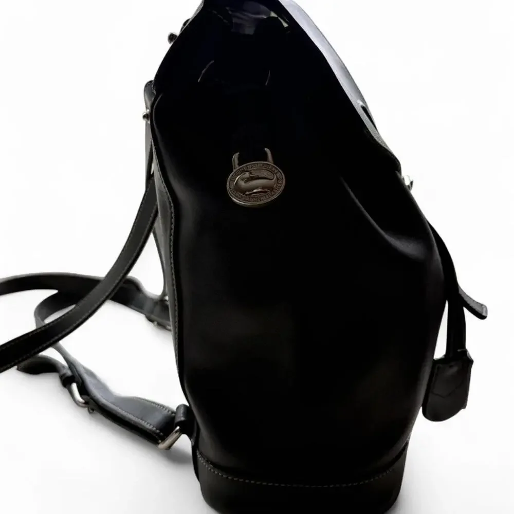 Vintage Black Leather Dooney & Bourke Backpack